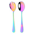 Axyaa Stainless Steel Salad Spoon Fork Set Unique Flatware Cutlery Dining Utensils