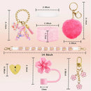 Axyaa Cup Accessories Set: 12PCS for 30oz 40oz Stanley Cup, Straw Cover, Handle Strap, Boot Chain
