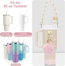 Axyaa 7/8pcs Cup Set: Handle Strap, Boot, Straw Cover, Charms for 40oz 30oz Tumbler