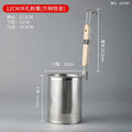Axyaa Stainless Steel Wooden Handle Funnel Spoon for Cooking and Fishing