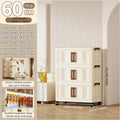 Axyaa 23.6" Double-Door Foldable Storage Box, Heavy-Duty Rolling Cabinet for Various Items
