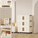 Axyaa 23.6" Double-Door Foldable Storage Box, Heavy-Duty Rolling Cabinet for Various Items