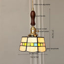 Axyaa Vintage LED Pendant Light with Wood, Copper & Glass Lampshade