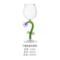 Axyaa Elegant Bell Flower Burgundy Glass Goblet