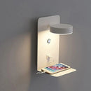 Axyaa LED Wall Lamp with USB Charging Port & Switch, Modern 9W Black/White Art Lighting