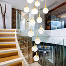 Axyaa Crystal Chandelier Stair Pendant Lamp Living Room Lights