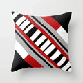 Axyaa Geometric Throw Pillow Cover Set in Red, Blue, and Gray