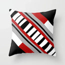 Axyaa Geometric Throw Pillow Cover Set in Red, Blue, and Gray