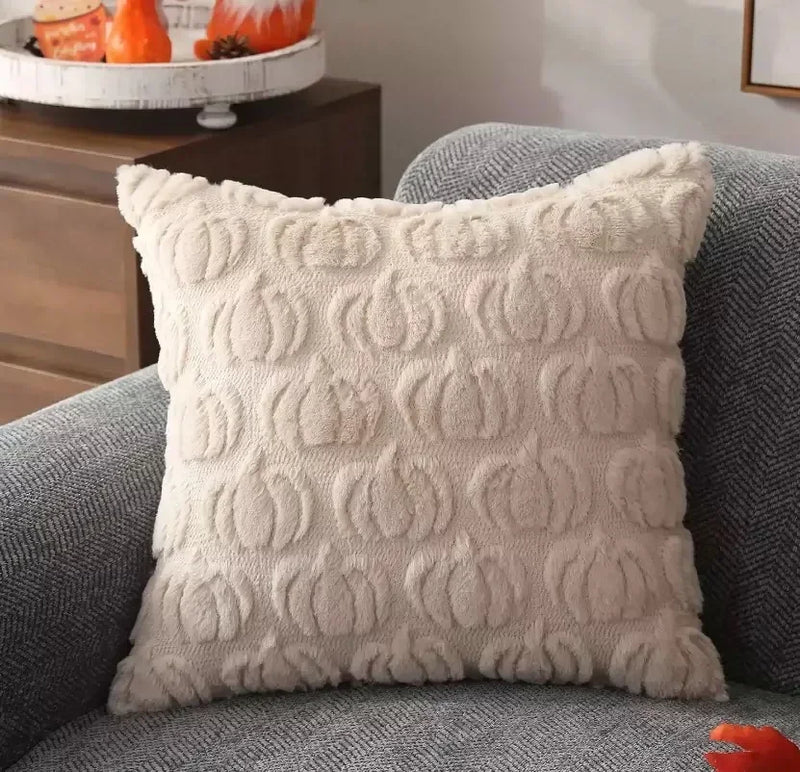 Axyaa Yellow Faux Fur Fall Pillow Covers 45x45CM for Farmhouse Decor