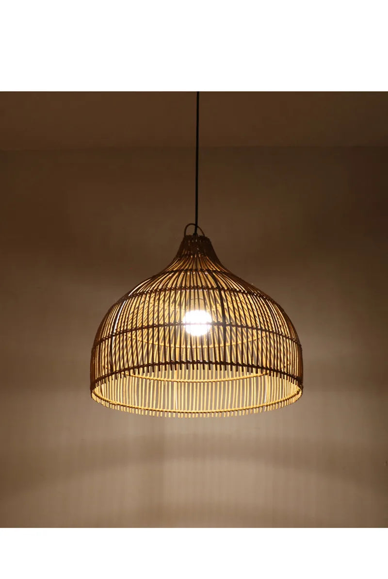 Axyaa Wabi Sabi Bamboo Rattan Pendant Lamps for Bedroom Living Room Dining Bar