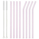 Axyaa Glass Straws Set of 8 | Reusable Colorful Eco-friendly Drinkware