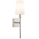 Axya Rustic Industrial Wall Sconce with Flared White Shade