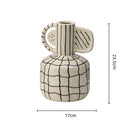 Axyaa Geometric Ceramic Vase | Desktop Storage Container | Home Decoration Accessories