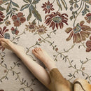 Axyaa Retro Floral Print Large Area Rug for Living Room Sofa Bedroom Coffee Table Mats