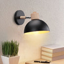 Axyaa Nordic Wooden Wall Light Black Modern E27 LED Sconce