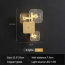 Axyaa Copper Square Wall Lamp for Postmodern Luxury Living Room and Bedroom