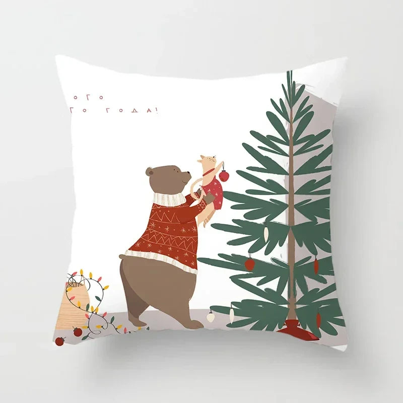 Axyaa Christmas Printed Pillowcases - Festive Home Decor Items