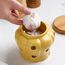 Axyaa Ceramic Pumpkin Jar with Lid for Kitchen Storage of Spices and Herbs