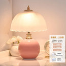 Axyaa Ceramic Glass Mushroom Table Lamps LED Bedroom Study Desk Lights