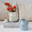 Rustic Iron Bucket Vase Holder for Home Decor by Axyaa
