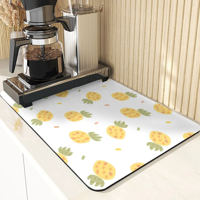 Axyaa Cartoon Pattern Kitchen Drying Mat - Non-Slip Table Coasters & Placemat