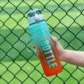 Axyaa Sports Water Bottle with Straw, Large Capacity, Leak-Proof, Portable, Motivational, Outdoor & Travel