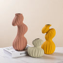 Axyaa Geometric Twisted Stripes Ceramic Vase for Abstract Flower Arrangement & Home Decoration