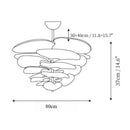 Axyaa Lotus Leaf Glass Pendant Light - Vintage French Style Statement Lighting