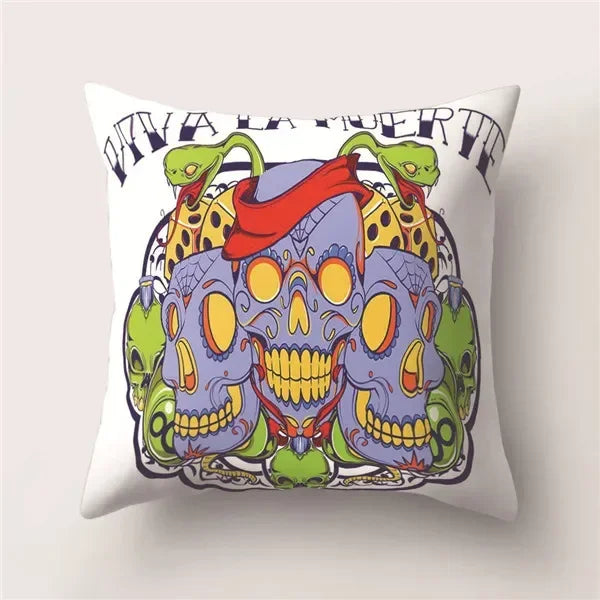 Skull Polyester Pillowcase 45X45CM Axyaa Home Decor Cushion Cover Square Sofa Decor
