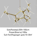 Axyaa Herringbone Branches Pendant Chandelier - Modern Minimalist Nordic Tree Lighting