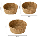 Axyaa Rattan Storage Basket Set - Home Desktop & Kitchen Organizer