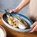 Axyaa Oval Ceramic Fish and Vegetable Dish for Home and Restaurant