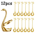 Axyaa Cygnus Stainless Steel Tea Spoons, Set of 6/12 - Elegant Tableware for Coffee