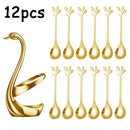 Axyaa Cygnus Stainless Steel Tea Spoons, Set of 6/12 - Elegant Tableware for Coffee