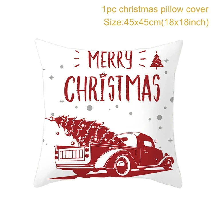 Axyaa Christmas Cushion Cover 2022: Merry Decorations, Navidad, Noel, Xmas Gifts, Happy New Year 2023