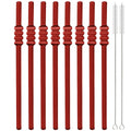 Axyaa High Borosilicate Glass Tomatoes on Sticks Straw Set with Brush