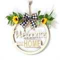 Axyaa Sunflower Rose Wreath Hello Love Hanging Sign for Home Garden Wedding