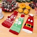 Knitted Snowflake Elk Christmas Wine Bottle Cover by Axyaa