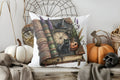 Axyaa Halloween Witch and Cat Throw Pillow Cover for Sofa, Bedroom, Car