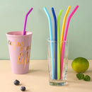 Axyaa Kids Silicone Straws - 6 Vibrant Reusable Straws for Water, Juice, Cocktails