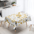 Tropical Plant Printed Waterproof Table Cloth for Kitchen & Restaurant by Axyaa