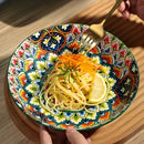 Axyaa Bohemian Round Ceramic Plate 10-inch Steak & Pasta Plate