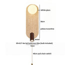 Axyaa Yellow Travertine LED Wall Lamps Indoor White Glass Stone Wood Stair Light