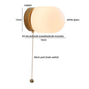 Nordic Glass LED Wall Sconce by Axyaa w/Switch - White Bedside Lamp
