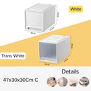 Axyaa Wardrobe Drawer Organizer Clear Plastic Stackable Storage Box