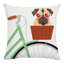 Funny Dog Driving Pattern Cushion Cover - Axyaa Decorative Pillow Case