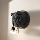 Axyaa Nordic Dog Head Wall Lamp for Bedroom Living Room, Resin Sconces with E14 LED