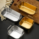 Axyaa Stainless Steel Food Tray Korean Snack Plate Breadbasket Organizer