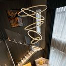 Axyaa High Ceiling Chandelier Staircase LED Circles Indoor Luxury House Lighting