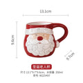 Axyaa Santa Claus Ceramic Mug Elk Coffee Cup Embossed Flower Teacup